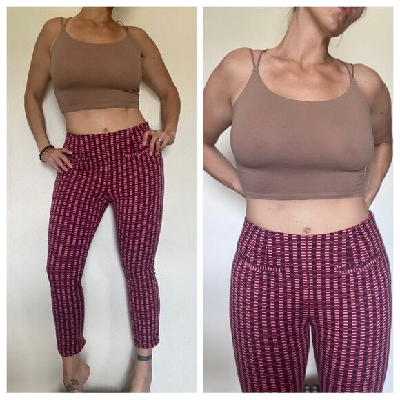 Anthropologie Essential Slim Pant Stretch High Rise Purple Pink 8 Boho - Picture 1 of 14